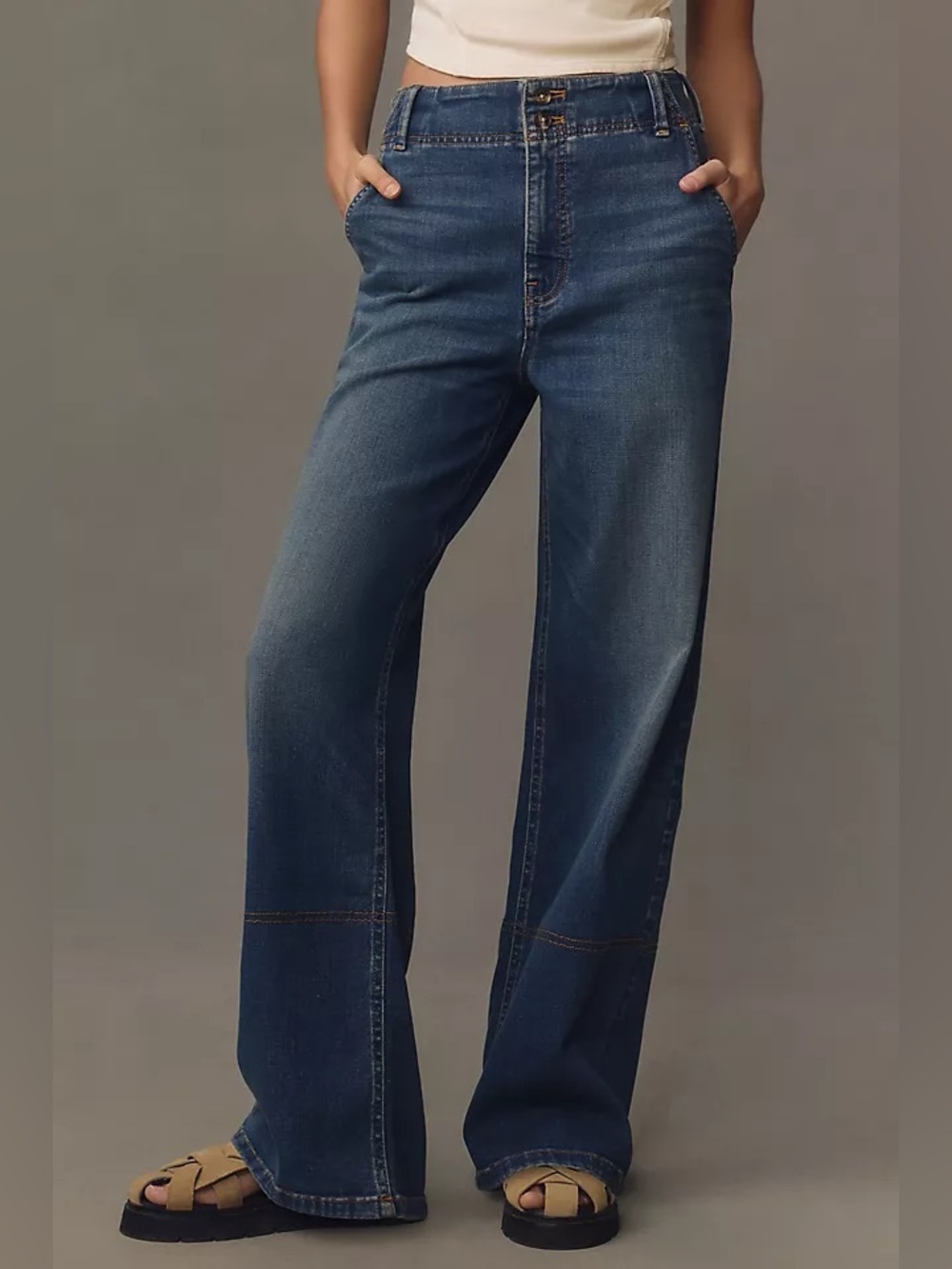 Anthropologie Pilcro Women's Eventide Trouser High-Rise Wide-Leg Jeans Size 31 - Picture 12 of 13